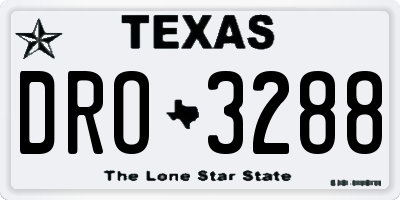 TX license plate DRO3288
