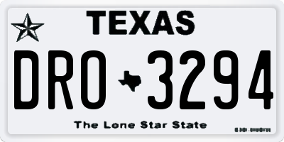 TX license plate DRO3294