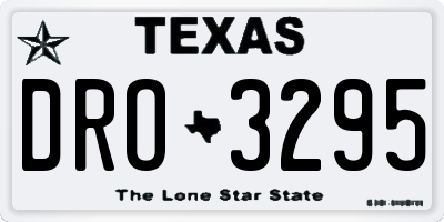 TX license plate DRO3295