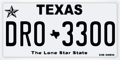 TX license plate DRO3300