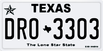 TX license plate DRO3303