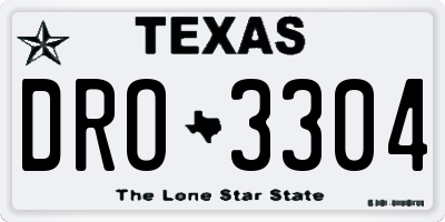 TX license plate DRO3304