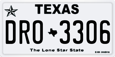 TX license plate DRO3306
