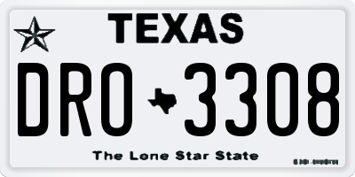 TX license plate DRO3308