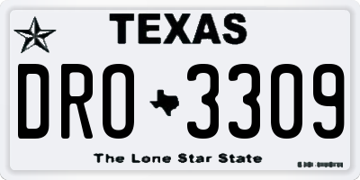 TX license plate DRO3309