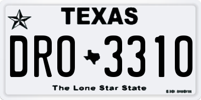 TX license plate DRO3310