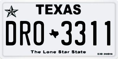TX license plate DRO3311