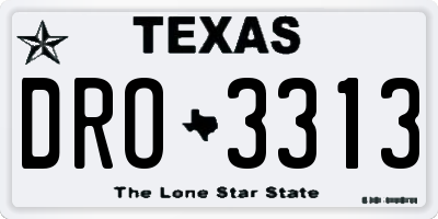 TX license plate DRO3313
