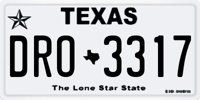 TX license plate DRO3317