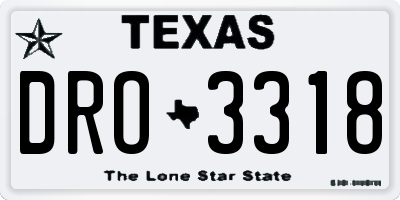 TX license plate DRO3318