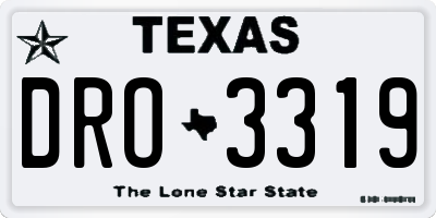 TX license plate DRO3319
