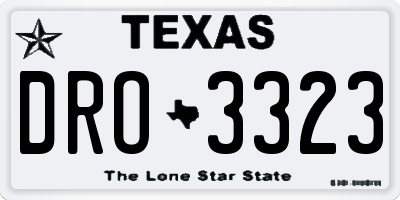 TX license plate DRO3323