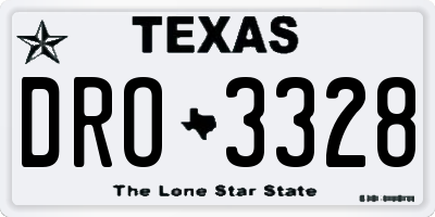 TX license plate DRO3328