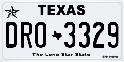 TX license plate DRO3329