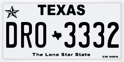 TX license plate DRO3332