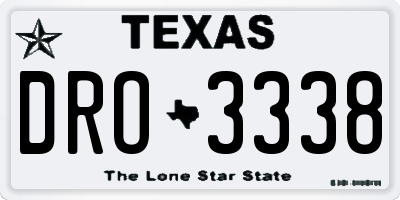 TX license plate DRO3338