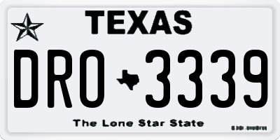 TX license plate DRO3339
