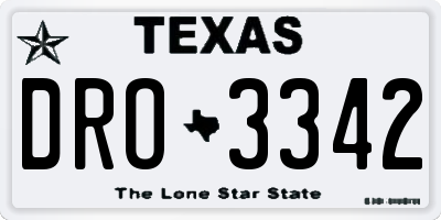 TX license plate DRO3342