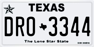 TX license plate DRO3344