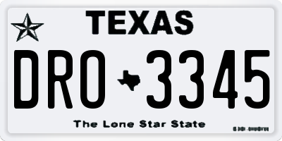 TX license plate DRO3345