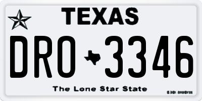 TX license plate DRO3346