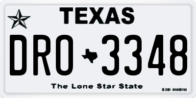 TX license plate DRO3348