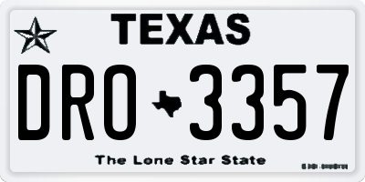 TX license plate DRO3357