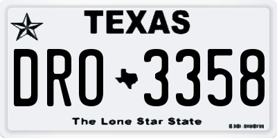TX license plate DRO3358