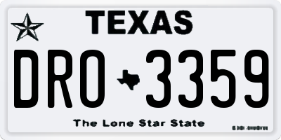 TX license plate DRO3359