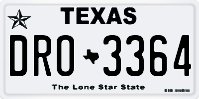 TX license plate DRO3364