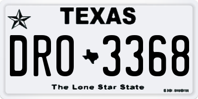 TX license plate DRO3368