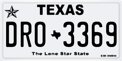 TX license plate DRO3369