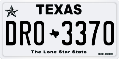 TX license plate DRO3370
