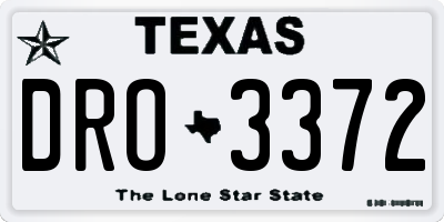 TX license plate DRO3372