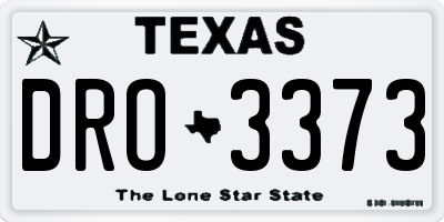 TX license plate DRO3373