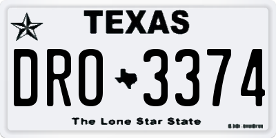 TX license plate DRO3374