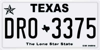 TX license plate DRO3375