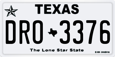 TX license plate DRO3376