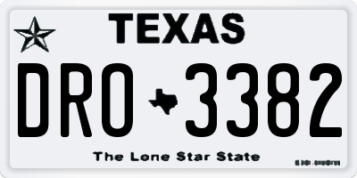 TX license plate DRO3382