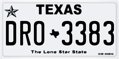 TX license plate DRO3383