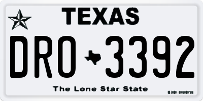 TX license plate DRO3392