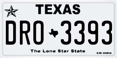 TX license plate DRO3393