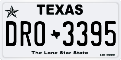 TX license plate DRO3395