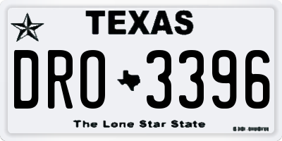 TX license plate DRO3396
