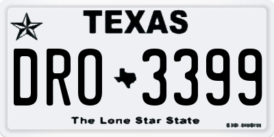 TX license plate DRO3399