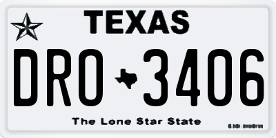 TX license plate DRO3406