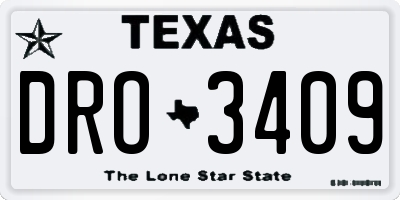 TX license plate DRO3409