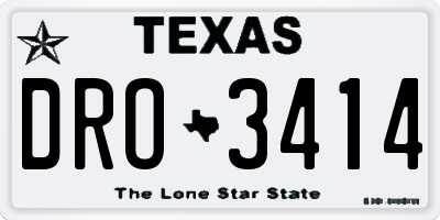 TX license plate DRO3414