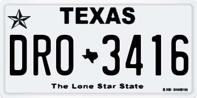 TX license plate DRO3416