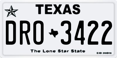 TX license plate DRO3422